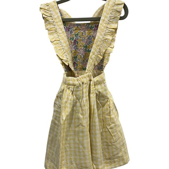 Mini Boden Yellow Bunny Bunny Embroidered Gingham Pinafore Dress Size 7-8 yr - Picture 4 of 5